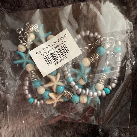 Sea Turtle Anklet, still in plastic, never worn before. - Picture 2 of 5